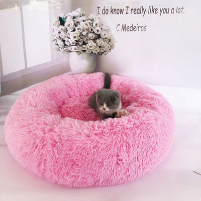 Luxury Soft Plush Dog Bed Round Shape Sleeping Bag Kennel Cat Puppy Sofa Bed Pet House Winter Warm Beds Cushion Superior Comfort