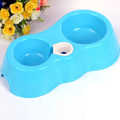 Pet Bowl Dual Port Pet Food Dish Bowl water fountain for cats water food feeder animal Water Cooler Cat bowl Pet Double Feeders