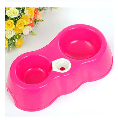 Pet Bowl Dual Port Pet Food Dish Bowl water fountain for cats water food feeder animal Water Cooler Cat bowl Pet Double Feeders