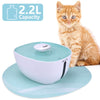 DEWEL Automatic Cat Dog Water Fountain with Night Lamp 2.2L Automatic Pet Feeder + Filter Pet Bowl Drinking Water Dispenser