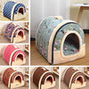 Pet House Dog Bed With Print Mat Foldable Dog Cat Bed Pad Nest For Small Medium Dogs Portable Travelling Kennels Basket Bags