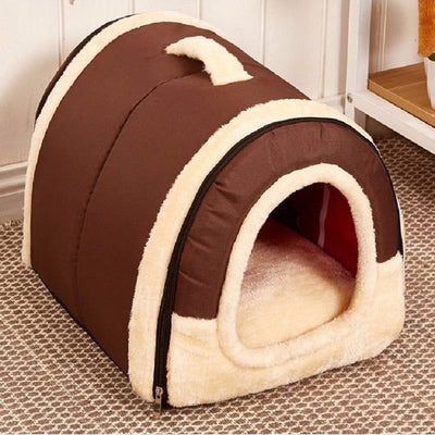 Pet House Dog Bed With Print Mat Foldable Dog Cat Bed Pad Nest For Small Medium Dogs Portable Travelling Kennels Basket Bags