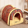 Pet House Dog Bed With Print Mat Foldable Dog Cat Bed Pad Nest For Small Medium Dogs Portable Travelling Kennels Basket Bags