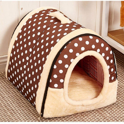 Pet House Dog Bed With Print Mat Foldable Dog Cat Bed Pad Nest For Small Medium Dogs Portable Travelling Kennels Basket Bags