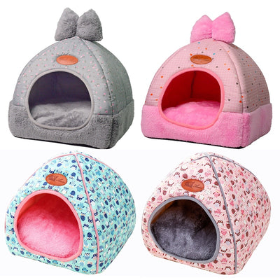 Small Pet Dog House Kennel Bed Mat Cat Blanket Pets Tent Unfolding To Be Thicken Winter Pet Beds Mattress Flannel Fabric Warm