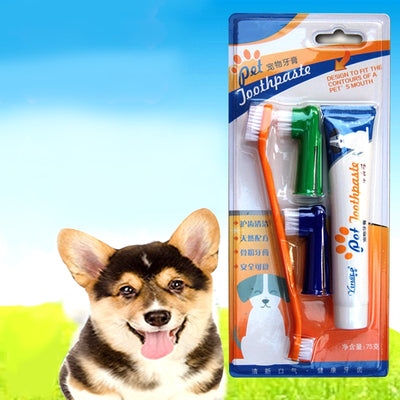 4pcs Dog Care Set Pet Toothbrush For Cats Dog Toothpaste For Pets Oral Cleaning Products Dog Tooth Cleaning Toothbrush Brushes